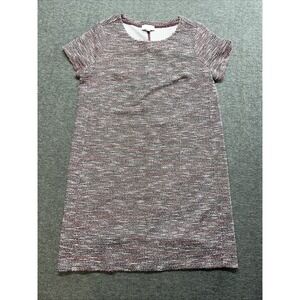 Loft Women's Dress Red Gray‎ A Line Short Sleeve Stretch petite large